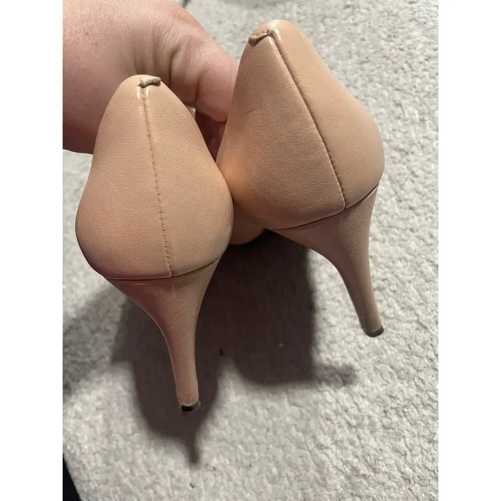 Cole Haan Womens 8.5 B Grand.0S Abigail Nude Pointed Toe Leather Heels W04840